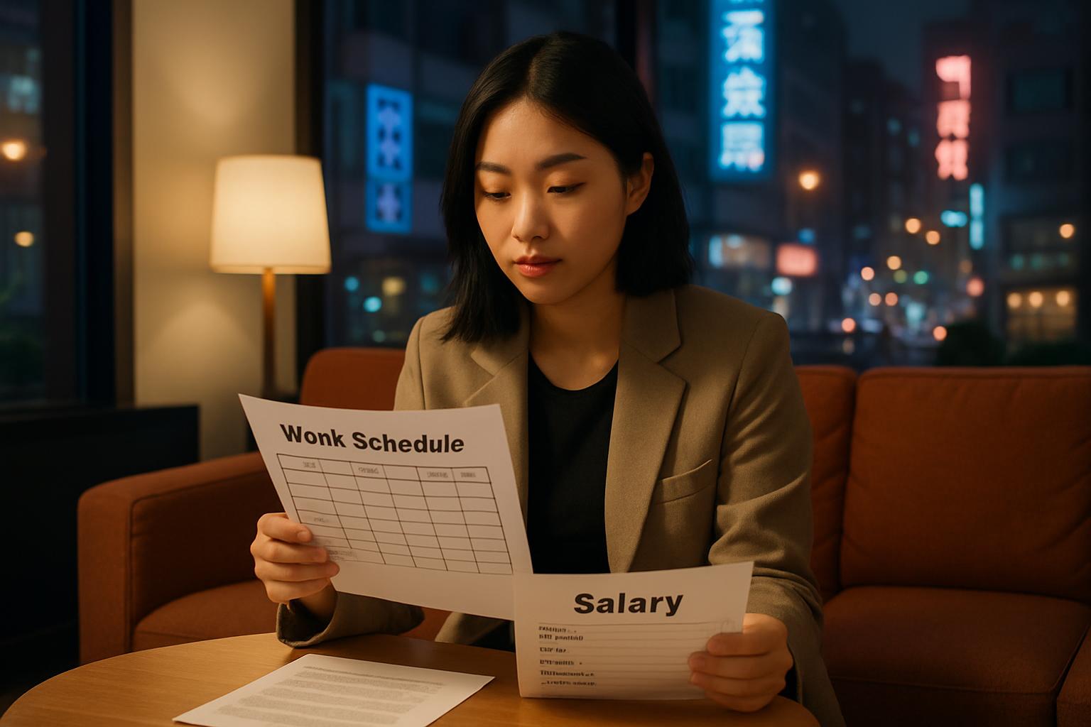 桃園酒店工作全職與兼職比較:薪資、時數、彈性一次看懂 女性查看班表與薪資筆記